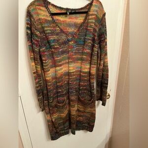 Ultra Flirt Colorful Knit Long Sleeve Dress